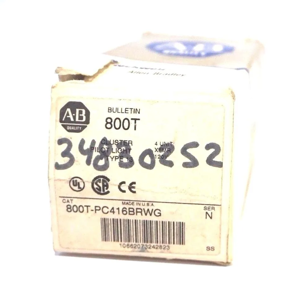 NEW ALLEN BRADLEY 800T-PC416BRWG CLUSTER PILOT LIGHT SER.N 800TPC416BRWG
