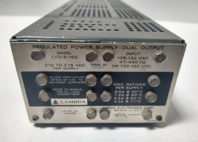 Lambda N-LYD5-152A Dual Output Regulated Power Supply ±12–15V 8.5A 130VDC