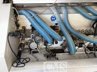 USED 2005 BIESSE POLYMAC AKRON 246 EDGEBANDER W/CORNER ROUNDING AND PRE MILLING
