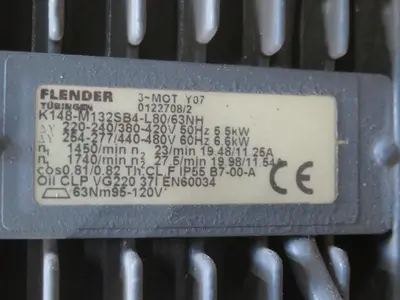 Used FLENDER K148-M132SB4-L80/63NH 0122708/2 Motors (misc) Texas US | Aucto #1307112