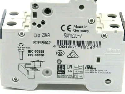 NEW SIEMENS 5SY4 220-7 MINIATURE CIRCUIT BREAKER 2 POLE 5SY42207
