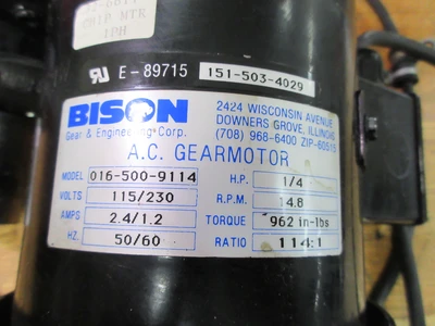 USED 1997 USED HAAS PARTS AND TOOLING 32-6611 BISON CHIP MOTOR ASSY
