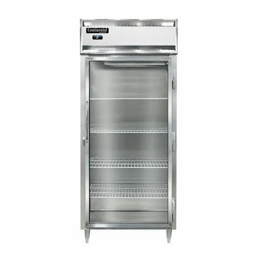 Continental D1RXNSAGD 36 1/4" One Section Reach In Refrigerator, (1) Right Hinge Glass Doors, Top Compressor, 115v