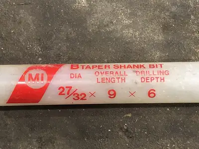 27/32-inch Dia. 9-inch B-Taped Shank Bit