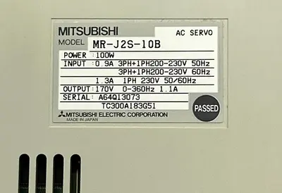 USED MITSUBISHI ELECTRIC MR-J2S-10B
