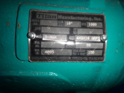 Titan 4x3x10 D-MAX pump