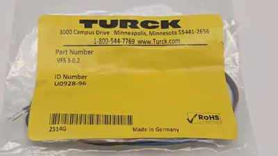 VFS 3-0.2,U0928-96 | Turck VFS 3-0.2 Receptacle U0928-96 - New