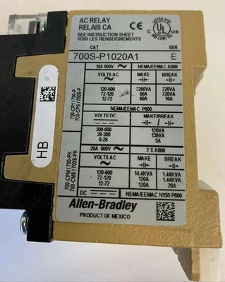 USED Allen-Bradley 700S-P1020A1