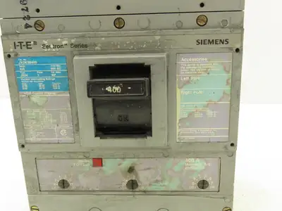 Siemens JXD63B400 ITE Sentron Circuit Breaker 400A 3 Pole 3PH 600V