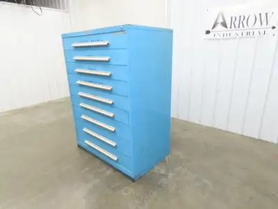 Nu-Era Modular Tool Storage Cabinet 9 Drawer 45x28x61" Stanley Vidmar Blue