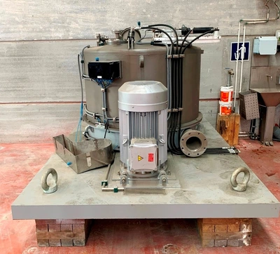 Krauss-Maffei VZU 125/2.5 ATEX perforate basket centrifuge, 316L SS.