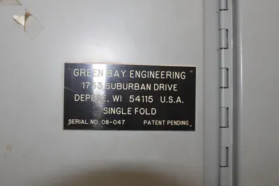 USED GREENBAY ENGINEERING SINGLE FOLD