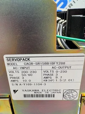 Used YASKAWA CACR-SR15BB1BFY288 Misc Electrical & Power Parts South Carolina US | ESS Industrial Equipment Sales #1318092
