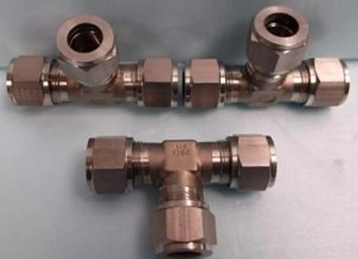 QTY. 3. HOKE 11/16" X 11/16" X 11/16" STAINLESS ST...