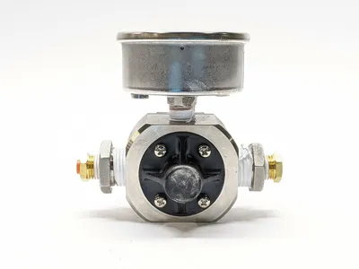 SRH4010-N04 | SMC  SS Regulator w/ Ashcroft 30 psi Liquid Filled Gauge - Used