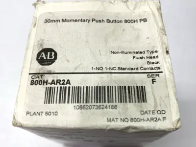 NEW ALLEN-BRADLEY BLACK NON-ILLUMINATED PUSHBUTTON FLUSH HEAD 30MM