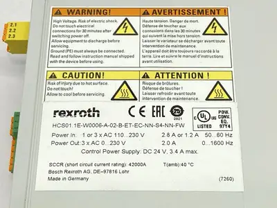 USED BOSCH REXROTH INDRADRIVE COMPACT CONVERTER