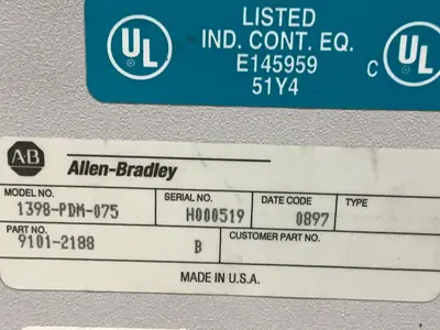 Used 1997 ALLENBRADLEY 1398PDM075 Servo Drives Ohio US | HGR 24 #1508115