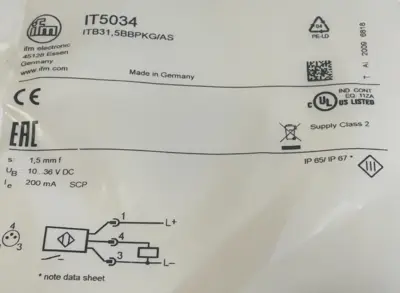 NEW IFM EFECTOR ITB315BBPKG/AS-IT5034 INDUCTIVE SENSOR ITB315BBPKGASIT5034