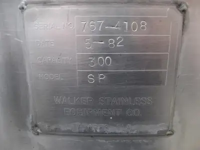 300 gallon Walker Stainless Steel Tank