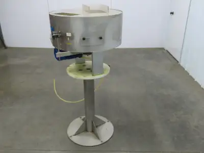 Marin G&C Rotary Orienting Aerosol Cap Sorter Stainless Bowl Pedestal Feeder 24"