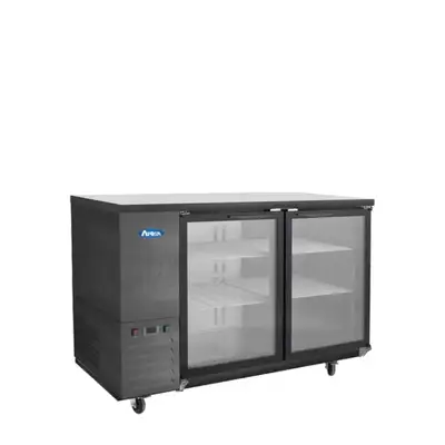 New | in-Stock Atosa New Atosa SBB48GGRAUS2 48" Back Bar Cooler w/ Glass Door Shallow Depth - Black Bottle Coolers Illinois US | Falcon Restaurant Supply #1375329
