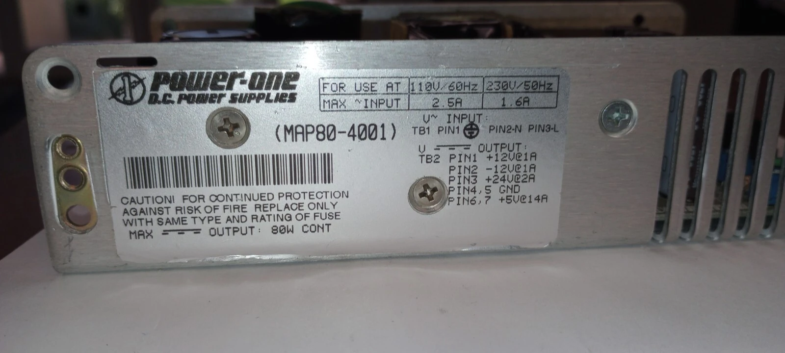 USED POWER-ONE MAP80-4001