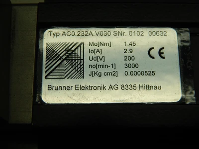 Used BRUNNER _UNKNOWN_ Servo Motors | OCO Industrial #1616258