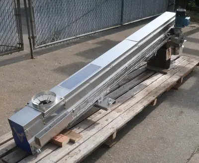 SPC9022  Conveyor Elevatore Unico inclined belt conveyor Stainless Steel, 6" wide x 86" long