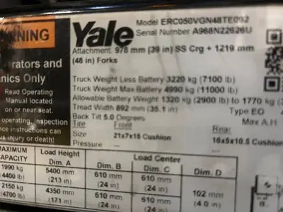 Used 2020 YALE ERC050VG Misc Forklifts Illinois US | Somerset Equipment Sales #1543009