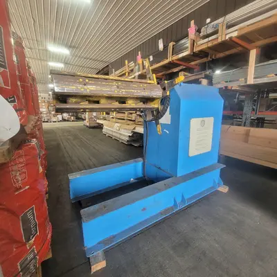 11,000 LBS X 51" SEN FUNG MODEL #UC4A MOTORIZED COIL REEL UNCOILER & COIL CAR: STOCK #23646