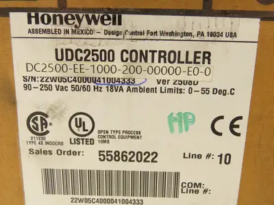 Honeywell DC2500-EE-1000-200-00000-E0-0 Universal Digital Controller 90-250VAC