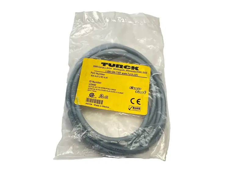 New | in-Stock Turck Industrial Cordset F M12 4-Pin - M M12 4-Pin 2m U2440 Misc Electrical & Power Parts Michigan US | Maverick Industrial Sales #1402951