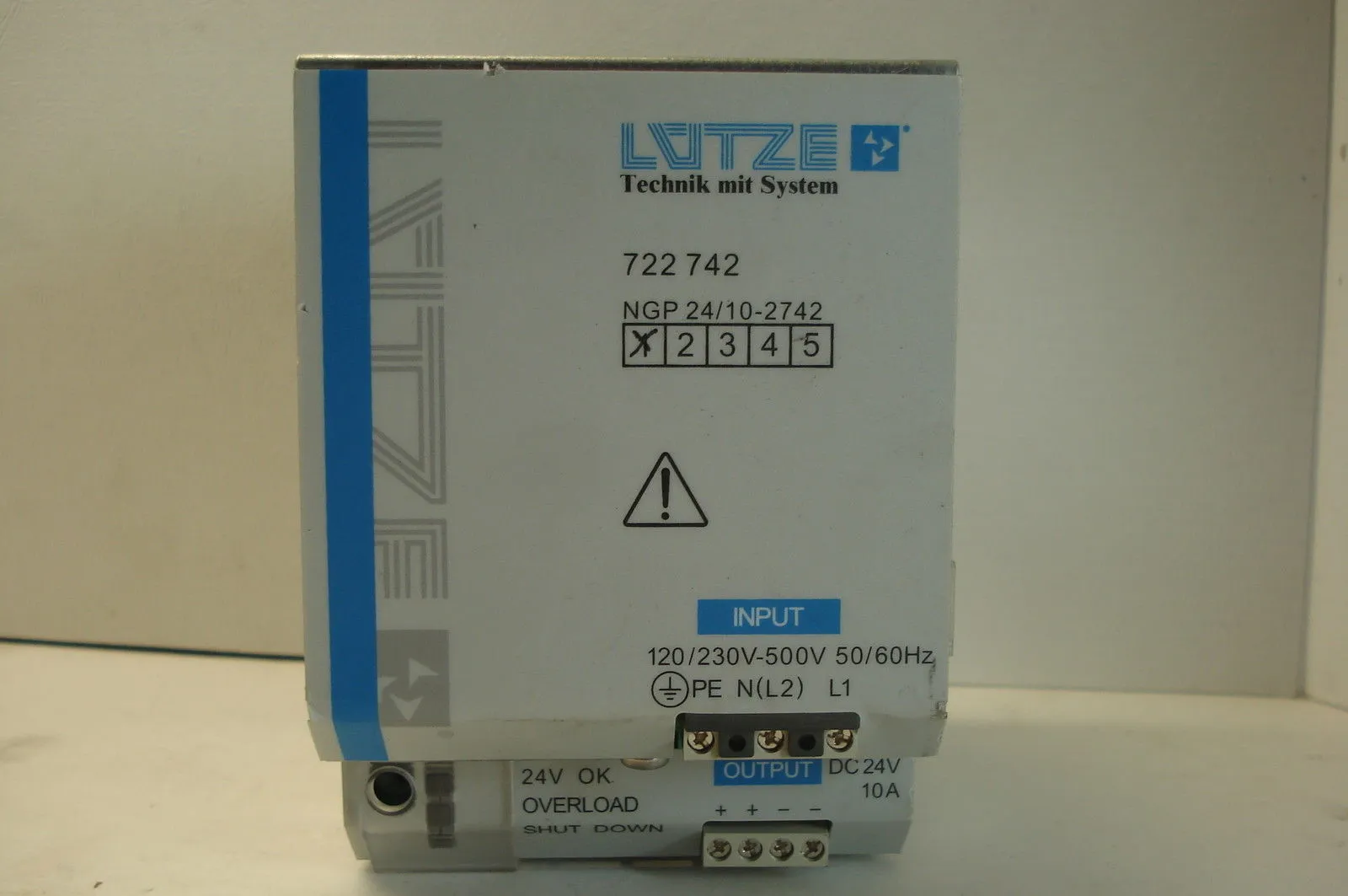 USED LUTZE 722742 POWER SUPPLY NGP 24/10-2742