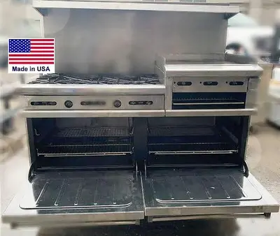 Wolf combo Gas range - 2 ovens - 6 burners - 24" flat top grill with broiler