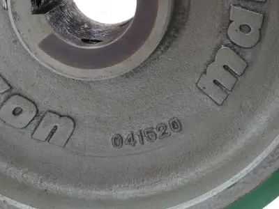 Hamilton 12x3" Duralast Green Polyurethane Cast Iron Wheel 2" Keyed Bore