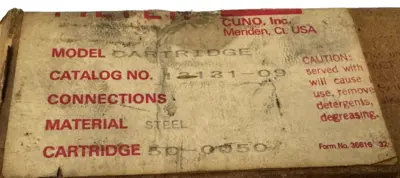 NEW CUNO 12131-09 CARTRIDGE STEEL 50-0050