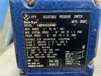 Used ITT 142P81CC6448 Pressure Switches Ohio US | HGR 24 #1316120