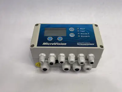 USED PULSAFEEDER MICROVISION FLOW CONTROLLER UNIT 120V 5A SFT. VER. 1.39