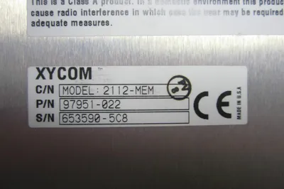 XYCOM MODEL 2112-MEM MEMORY BOARD P/N 97951-022