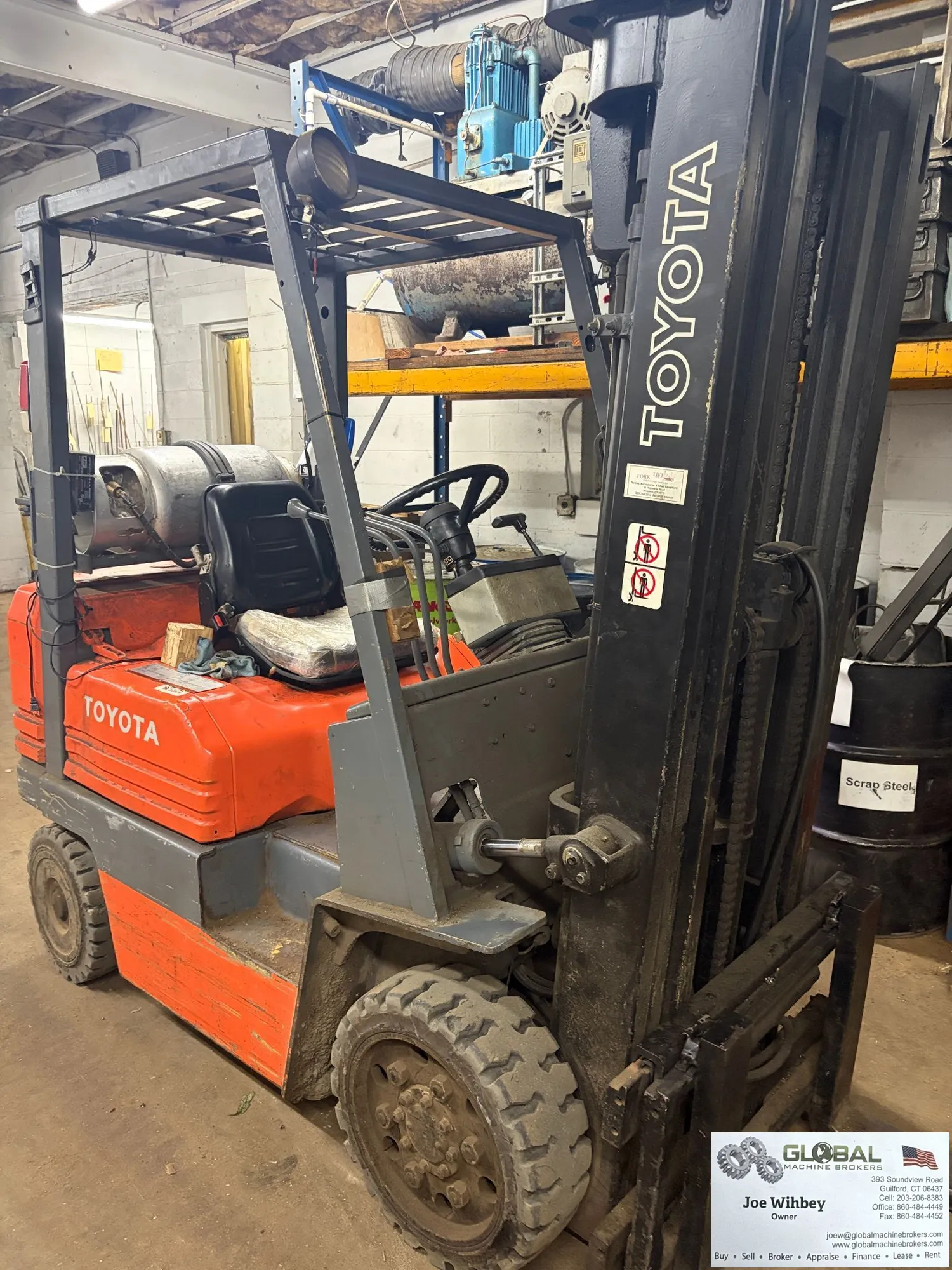 Toyota 5FGC20 4000lb Capacity Forklift Truck 185" Lift Height