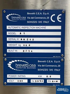 USED Brevetti CEA Brevetti Vial Inspection Unit, Model A1