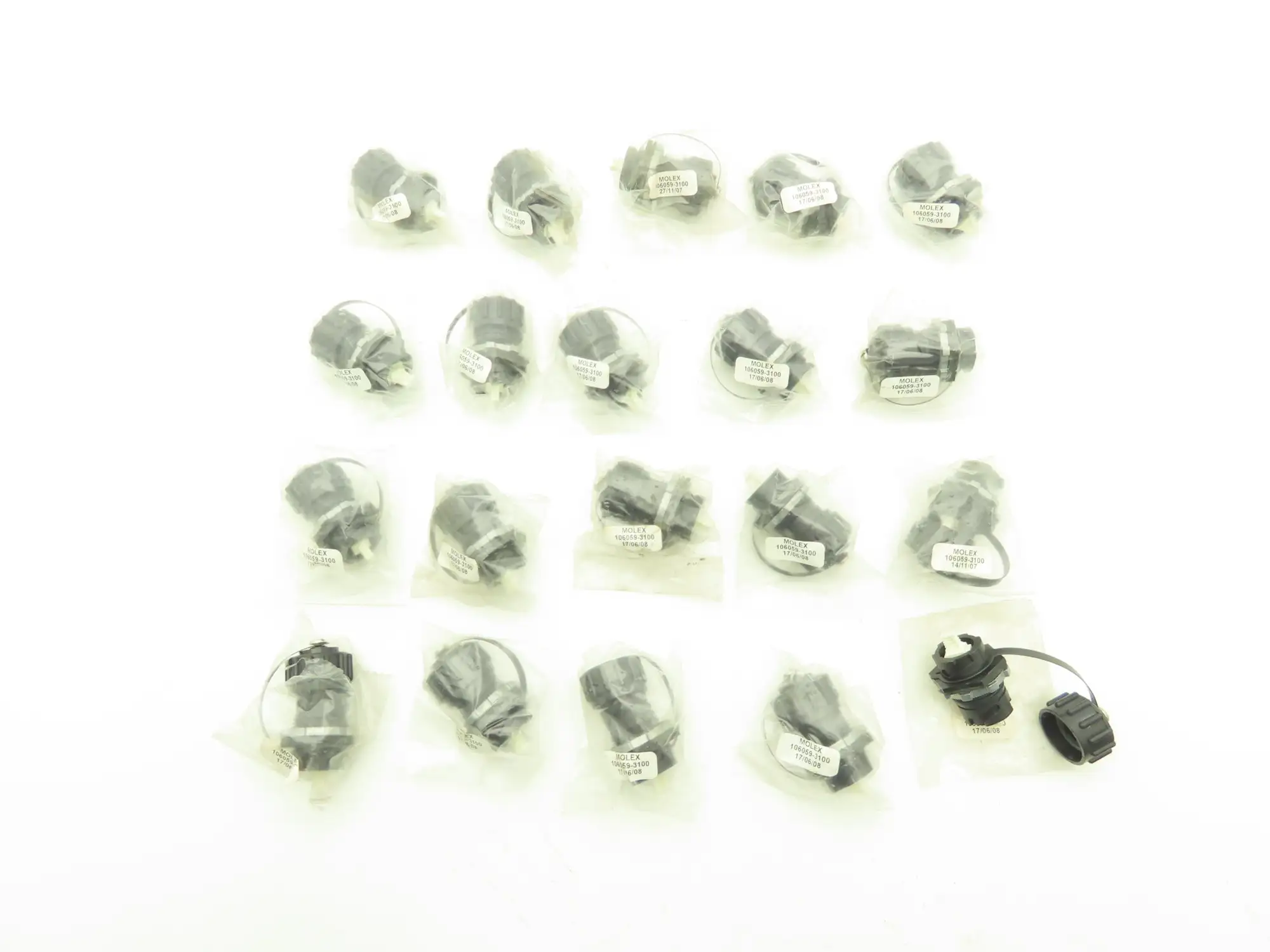 Molex 106059-3100 Fiber Optic Bulkhead Pass Through Connector Lot of 20