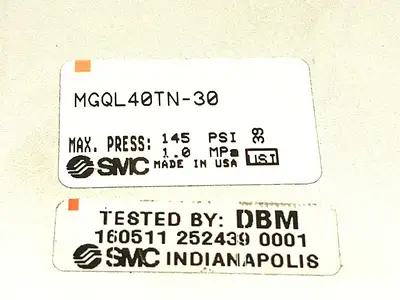MGQL40TN-30 | SMC  Ball Bearing Guided Pneumatic Cylinder 40mm Bore 30mm Stroke - New Other