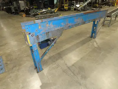 New London Engineering 7.5"x12' Plastic Roller Belt Accumulating Conveyor 30 FPM