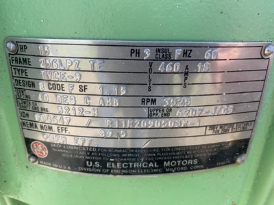US Electric 15 HP 3525 RPM Vertical Motor