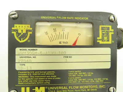 Universal Flow Monitors WVM30GM-6-A1NU-10D Brass Flow Meter 30GPM 3/4"NPT