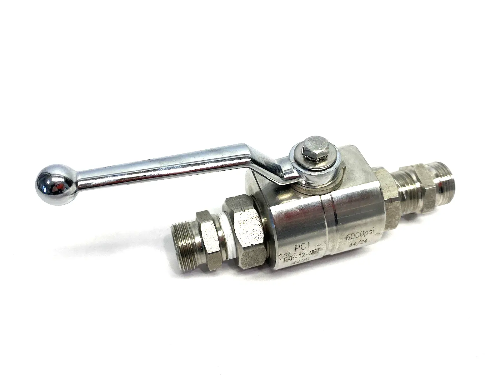 Used PCI STAINLESS STEEL BALL VALVE 2-WAY 6000PSI 1/2" NPTF RKH SER. Valves/Fittings | Maverick Industrial Sales #1099711