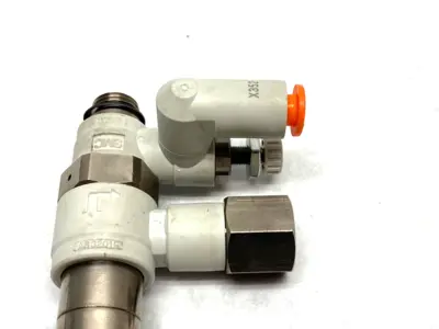 USED SMC SPEED CONTROL W/ CHECK VALVE 1/4" TUBE TO 1/4" THREAD