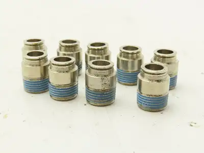 ATP B38-03MH Male Straight Fitting 3/8" Push Tube 3/8" Male NPT Brass Lot of 9